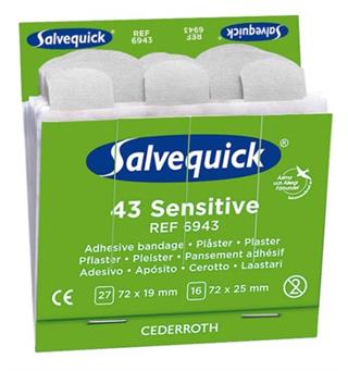 Plaster - Salvequick refill x 6 Sensitive