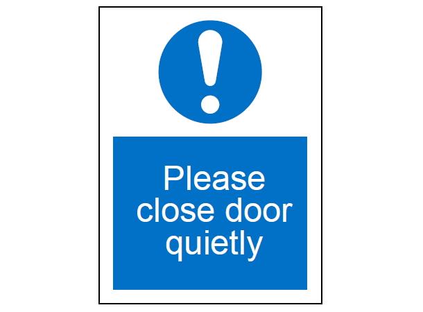 Please close door quietly 150 x 200 mm - PET