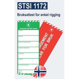 Scafftag Kort - STSI 1172 - 50 stk Bruksattest for enkel rigging