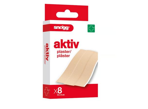 Snøgg aktiv plaster tekstil 8 stk. 6 x 10 cm 