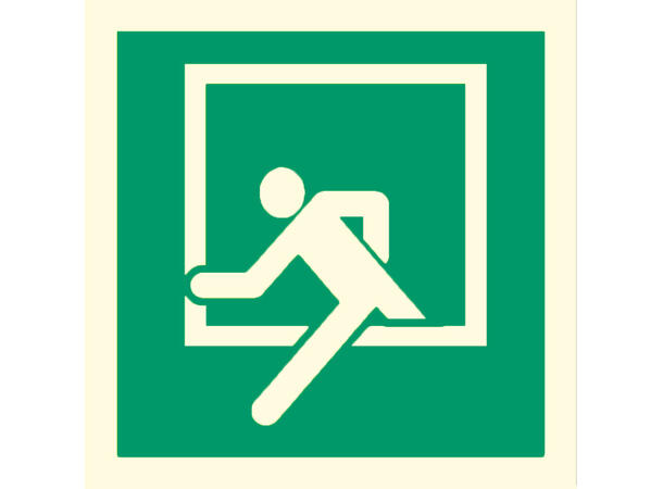 Evakueringsstol skilt