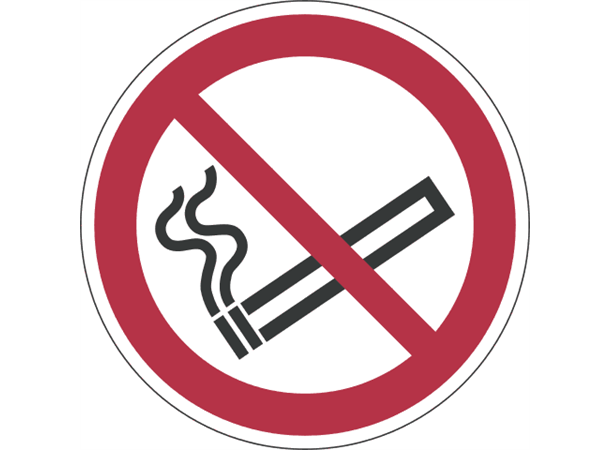 Røyking forbudt Folieskilt m/Antiskli Ø30cm