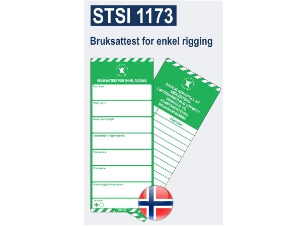 STSI 1173 Bruksattest for enkel rigging med daglig kontroll