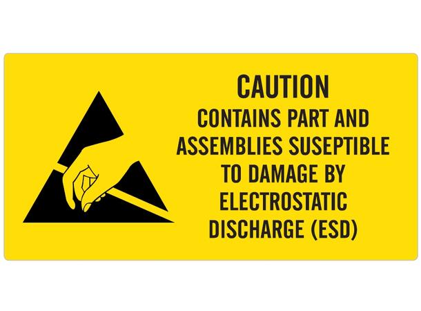 Caution ESD 50,8 x 25,4 mm - VS 