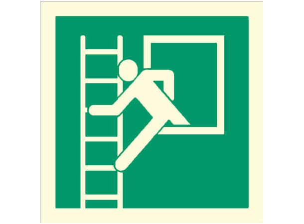 Evakueringsstol skilt