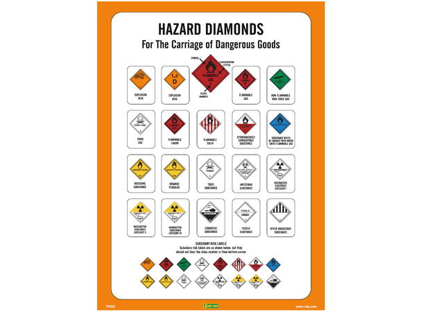 Hazard diamonds 300 x 400 mm - PET 