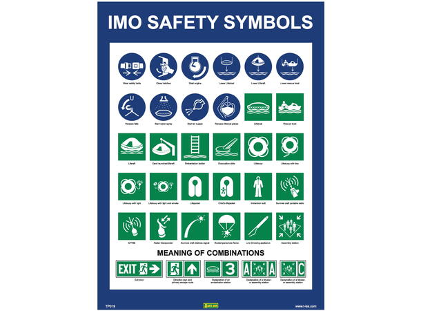 IMO safety symbols 300 x 400 mm - PET 