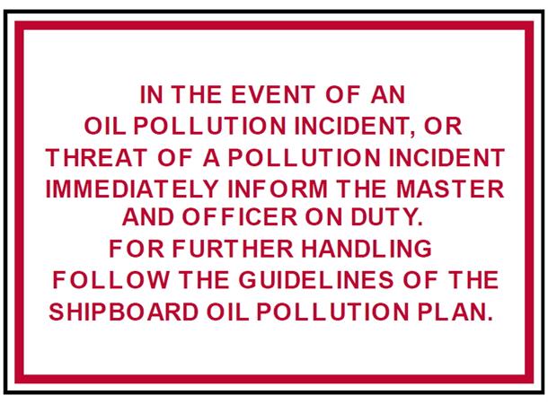 Oil pollution event 300 x 200 mm - PVC