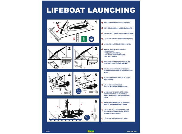 Lifeboat launching 300 x 400 mm - PET 