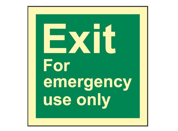 Suppl. text EXIT emergency use only 150 x 150 mm - PET