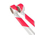 Varseltape reflekterende r&#248;d/hvit 100 mm x 10 m - VENSTRE