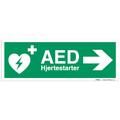 Hjertestarter/Defibrillator - H&#216;YRE 300 x 150 mm - AE