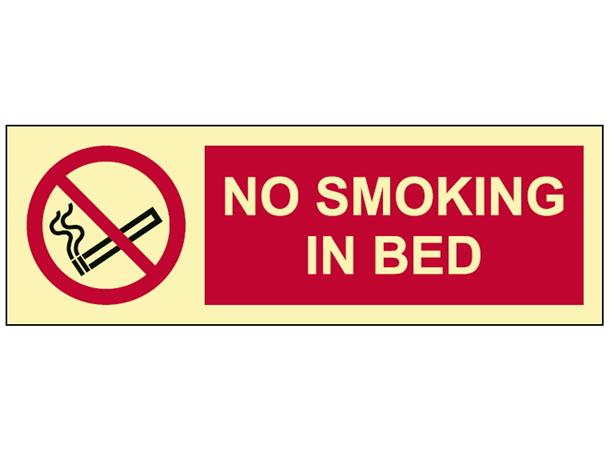 No smoking in bed 100 x 300 mm - PET