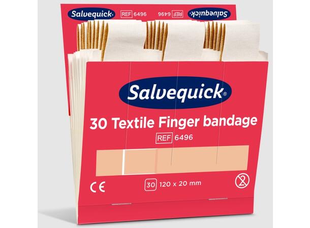 Plaster - Salvequick refill x 6, tekstil lange REF 6496