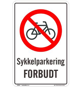 Sykkelparkering forbudt 200 x 300 mm - Aluminium