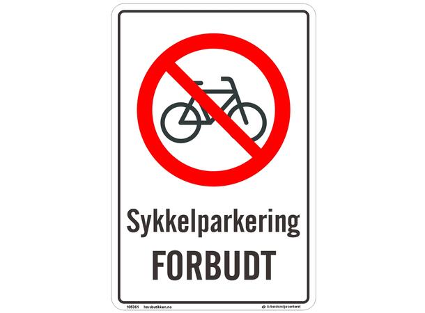 Sykkelparkering forbudt 200 x 300 mm - Aluminium 