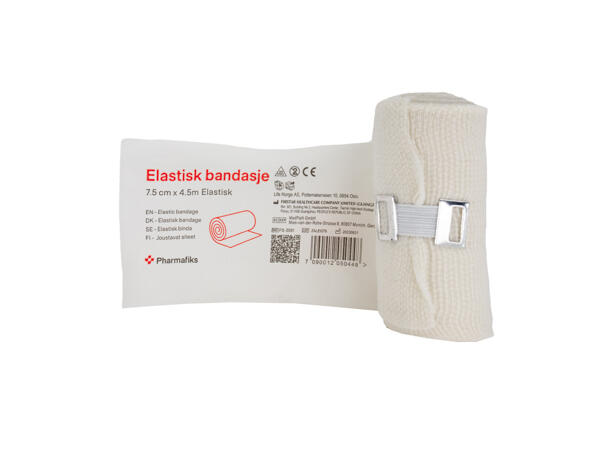 Elastisk bandasje 7,5 cm x 4,5 m hvit 