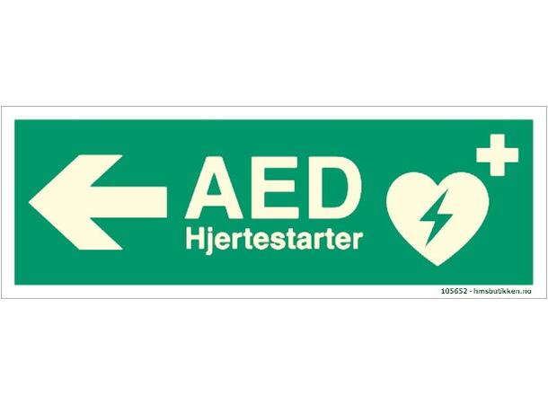 Hjertestarter/Defibrillator - VENSTRE 300 x 150 mm - AE 