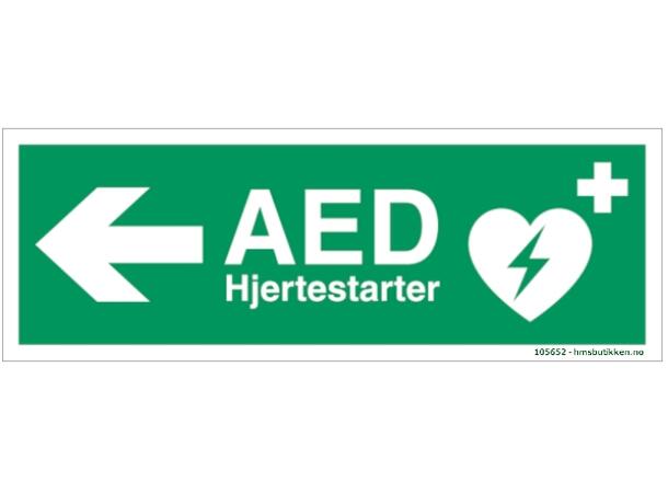 Hjertestarter/Defibrillator - VENSTRE 300 x 150 mm - AE 