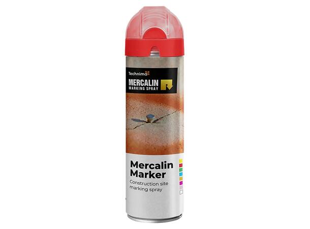 Merkespray Fluoriserende - RØD Mercalin - 500ml - RØD 