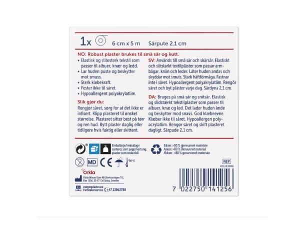 Norgesplaster - Tekstil 6 cm x 5 m 