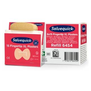 Plaster - Salvequick refill x 6 Tekstil - Ekstra store fingertupplaster