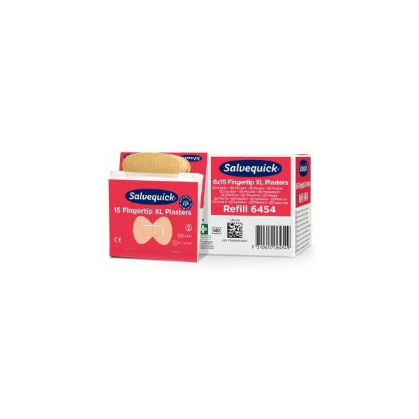 Plaster - Salvequick refill x 6 Tekstil - Ekstra store fingertupplaster