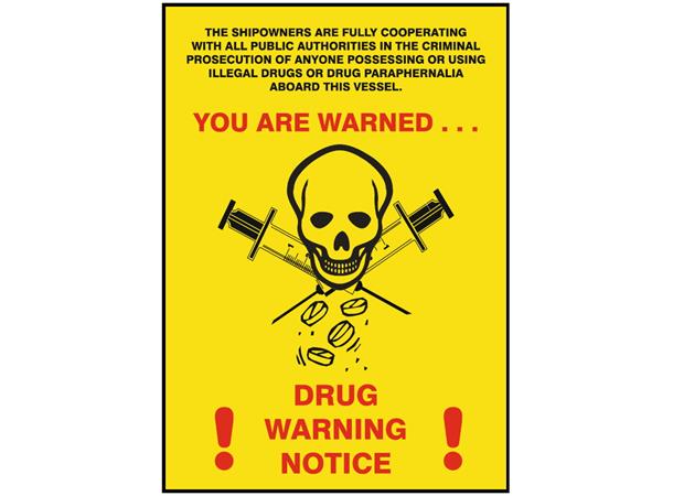 Drug warning notice 300 x 200 mm - PVC