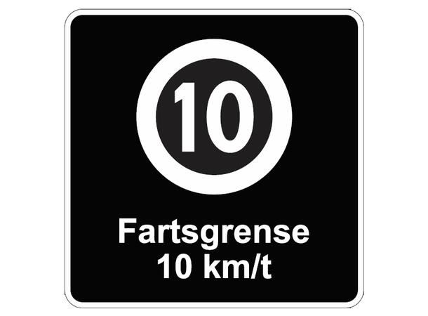 Fartsgrense 10 km/t 500 x 500 mm S/H - AR 