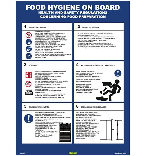 Food hygiene on board 300 x 400 mm - PVC