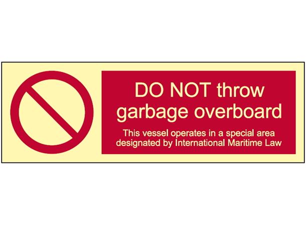 No garbage overboard 100 x 300 mm - PET