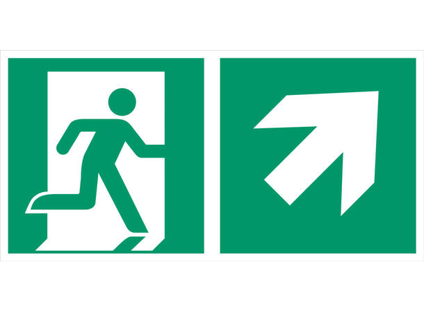 Nødutgang skilt med PIL