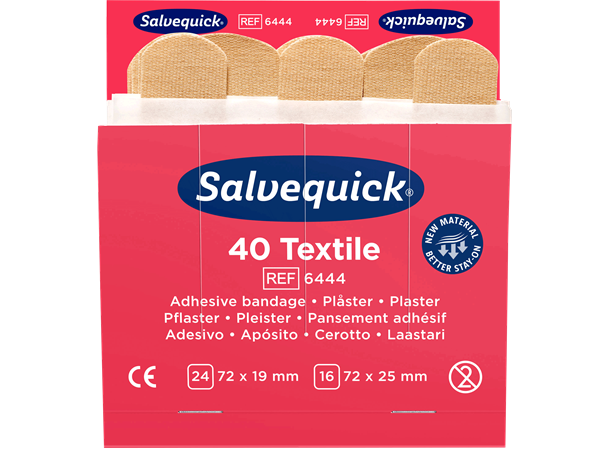 Plaster - Salvequick refill x 6, stoff REF 6444