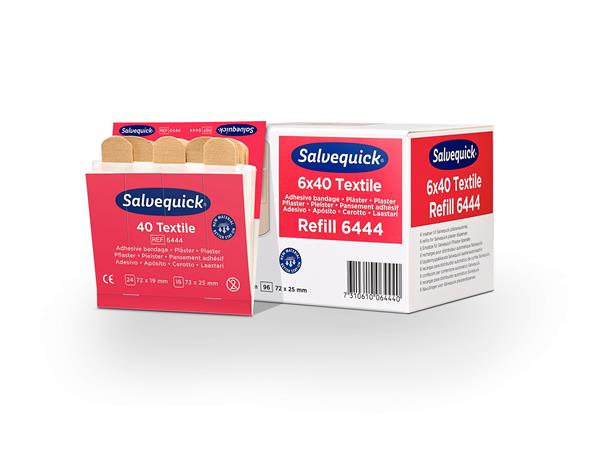 Plaster - Salvequick refill x 6, stoff REF 6444